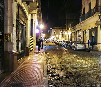 stedelijke, Argentinië, nachtzicht, Straat, San telmo