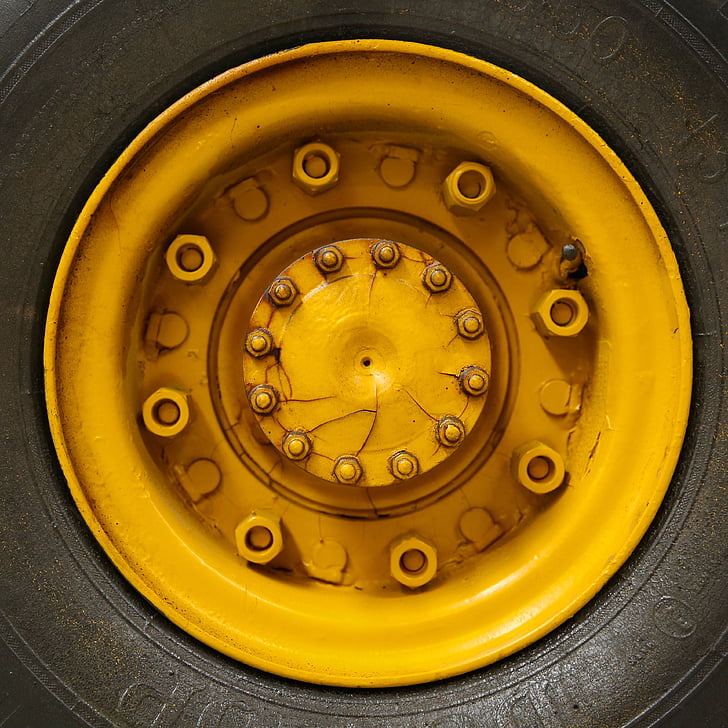 vora d'auto, vora, pneumàtic, roda, groc