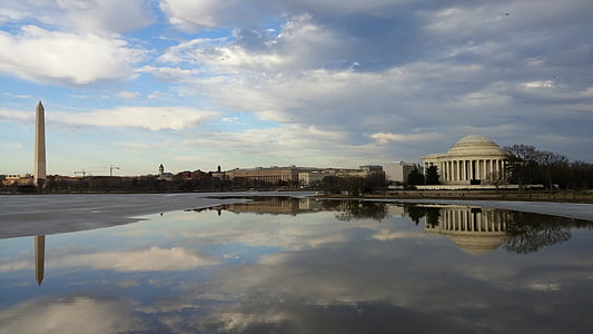 DC, Washington dc, District of columbia, prílivové povodie, reflexie, rieka, Bay