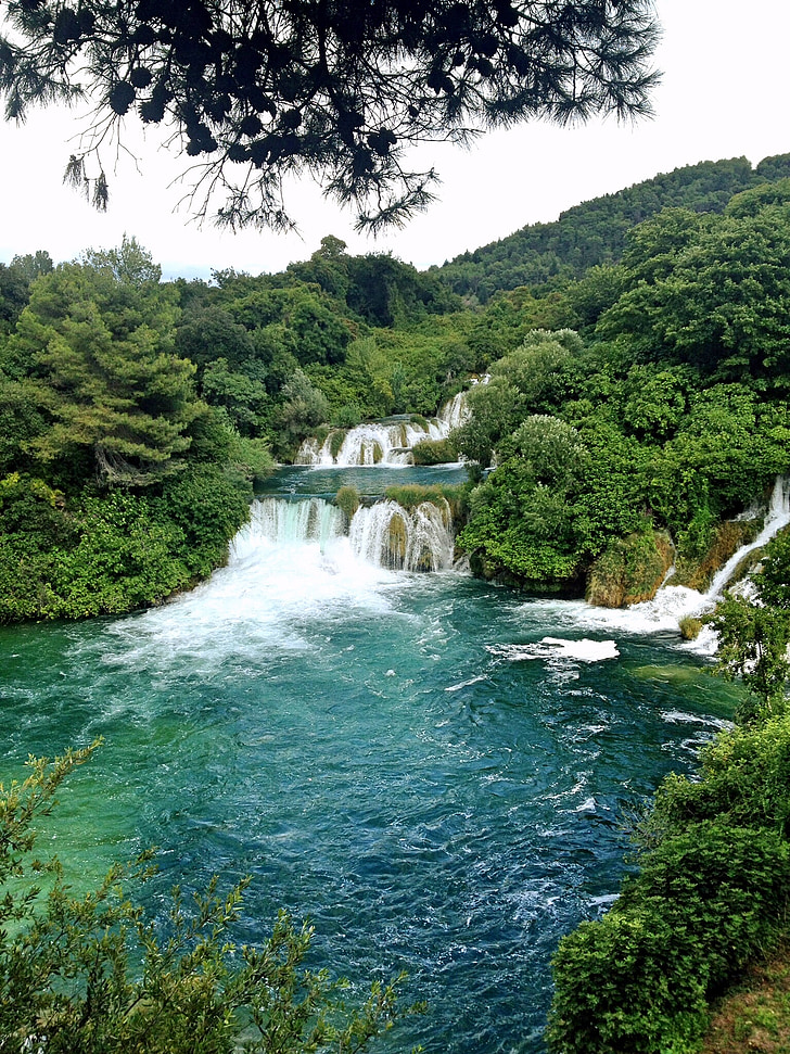 Kroatië, waterval, nationaal park, Dalmatië watervallen, natuur, rivier, Cascade