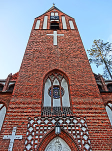 Божественное милосердие церковь, Быдгощ, Башня, Польша, здание, Архитектура, христианство