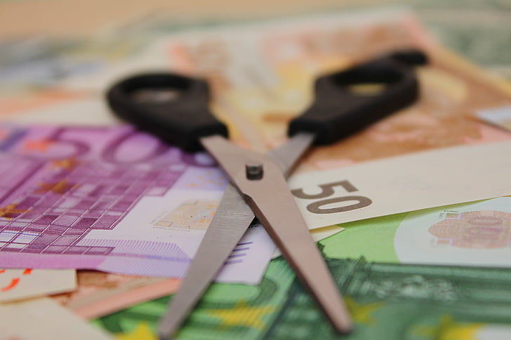 scissors, money, salary, profit, bills, earn, euro