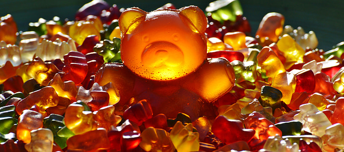 orso gigante di gomma, Gummibär, Gummibärchen, frutta gengive, orso, delizioso, Colore