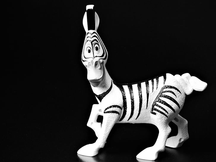 Zebra, Stripes, leksaker, djur, randig, svart, svart och vitt