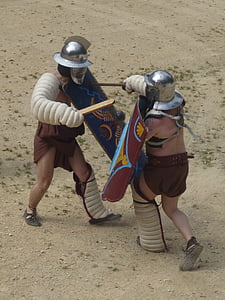 gladiator, romans, fight, rome, gladiatorial games, roman, roman history