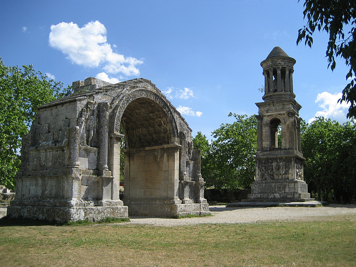 Mausoleo de, arco, romano, Glanum, saint-rémy-de-provence, Arqueología