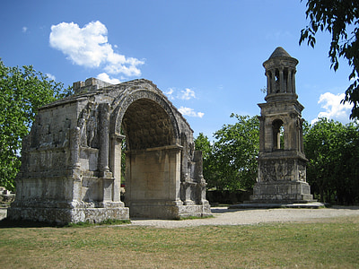 Mausoleum, boog, Romeinse, Glanum, Saint-rémy-de-provence, Archeologie