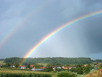 rainbow, nature, sky
