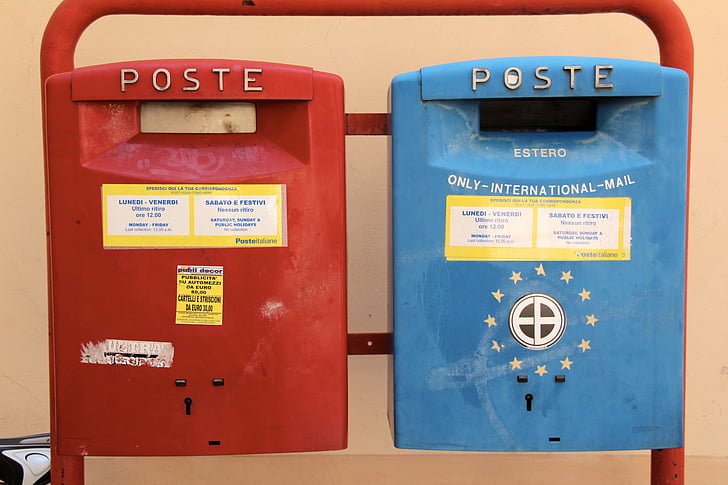 pašto dėžutės, raidės, Post, Italija, pašto dėžutės, siųsti, dėžutė