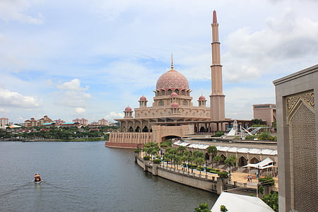 PUTRAJAYA, mošeja, musulmaņu, Malaizija, ceļojumi, ainava