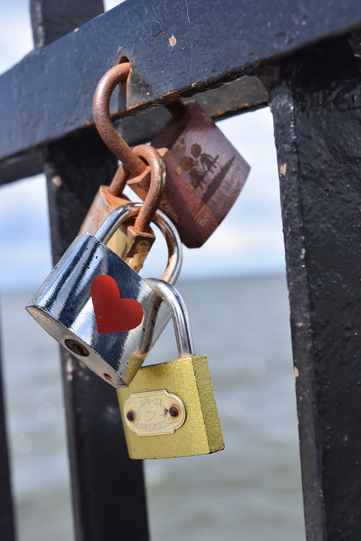 padlocks, padlock of lovers, the pier, symbols, eternal love, bridge lovers, love
