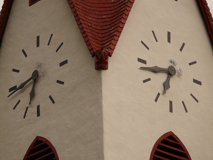 Čas, kostol hodiny, hodiny, Čas, Čas označujúce, analógové hodiny, hodinu