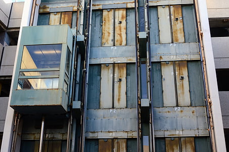 elevator, urban decay, apocalypse, building, industrial, architecture, decay