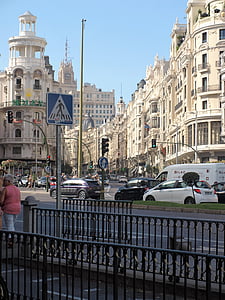 Madrid, mesto, pogled, Španija, cesti, ljudje, ulica