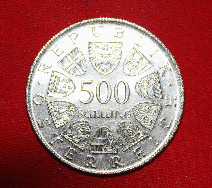 mince, Schilling, stříbrná, Měna
