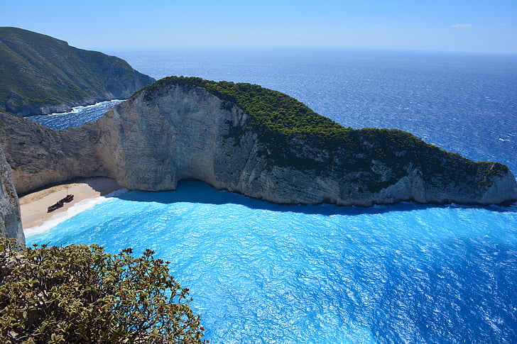 bay, beach, beautiful, blue water, cliff, coast, coastline