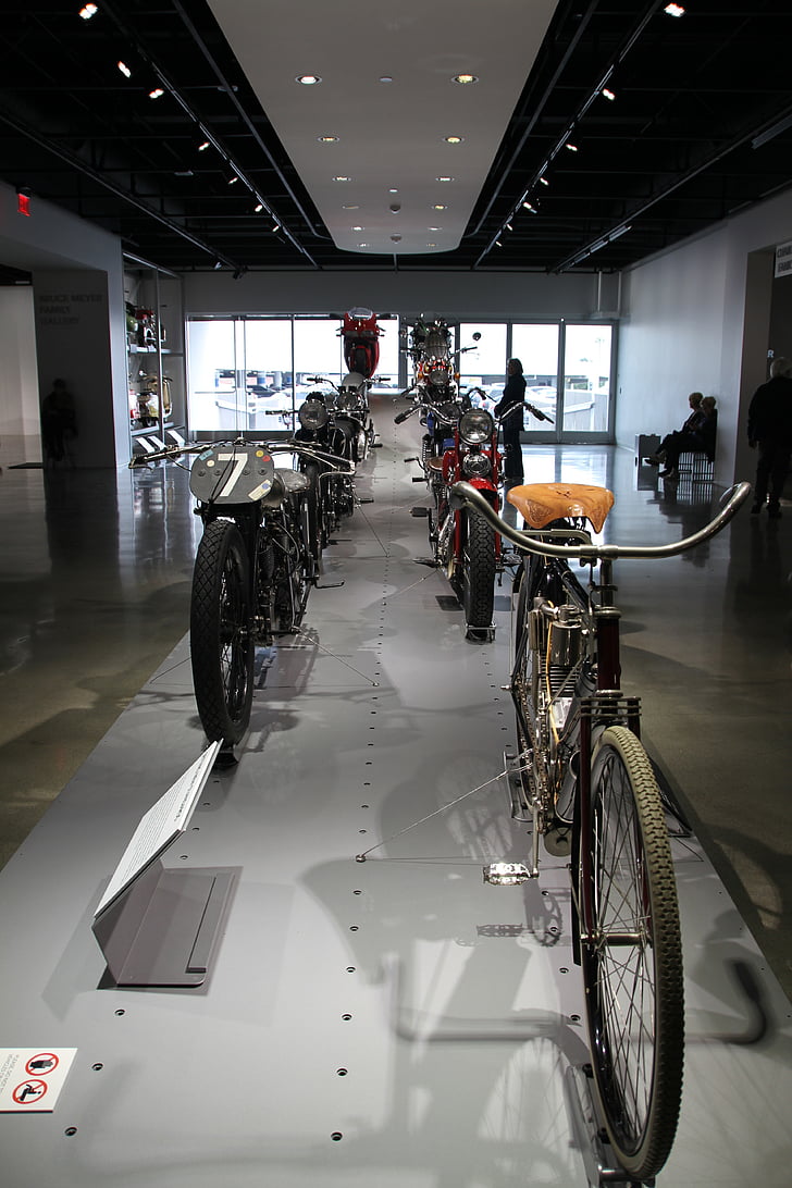 Vintage, cyklar, Petersen automotive museum, los angeles, Kalifornien