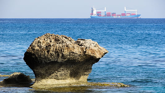 Chipre, Cavo greko, roca, costa rocosa, paisaje marino, Costa