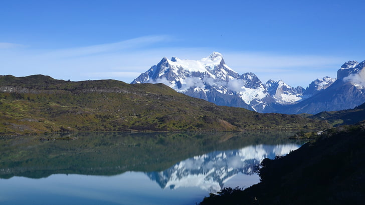 Patagonia, góry, Chile, Jezioro, Ameryka Południowa, góry, Natura