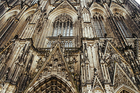 arquitetura, edifício, Igreja, Catedral de Colónia, Alemanha, tiro de ângulo baixo, lugar de adoração