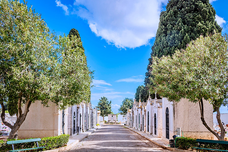 kirkegård, Portugal, grav, portugisisk, krypt, Algarve