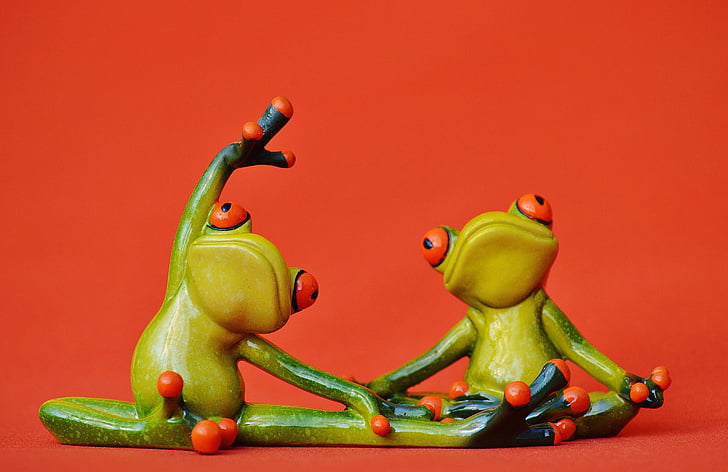 con ếch, con số, tập yoga, thể dục dụng cụ, Buồn cười, ếch, màu xanh lá cây