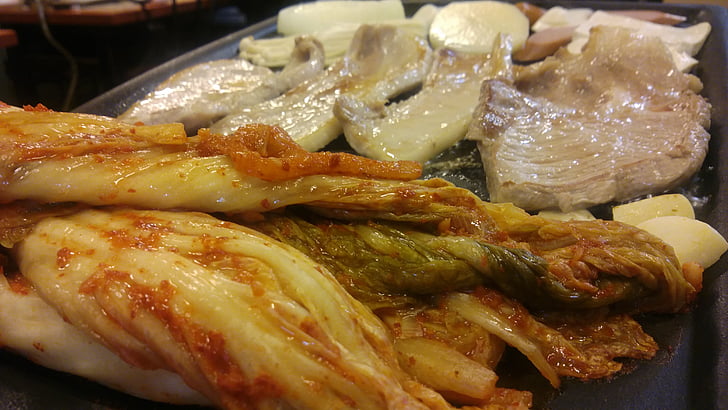 kimchi, kød, svinekød