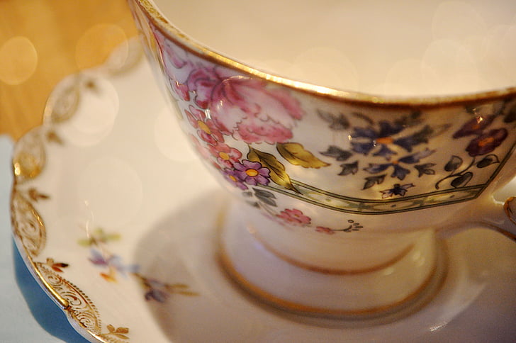 Κύπελλο, λουλούδια, μοτίβο, καφέ, τσάι, ποτό, τσάι, ζεστό ποτό