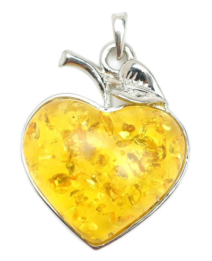 amber, heart, pendant, jewelry, talisman, amulet, jewellery