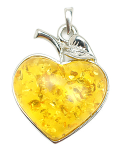 Amber, srdce, přívěšek, šperky, Talisman, amulet, šperky