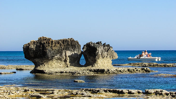 cyprus, tourism, leisure, vacations, sea, rock - Object, coastline