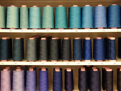 sewing thread, thread, thread spool, blue, turquoise, petrol, spool