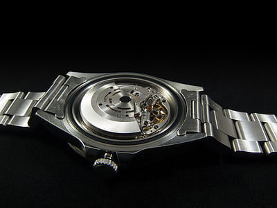 accesorio, reloj analógico, círculo, Close-up, del engranaje, mecanismo de, metal