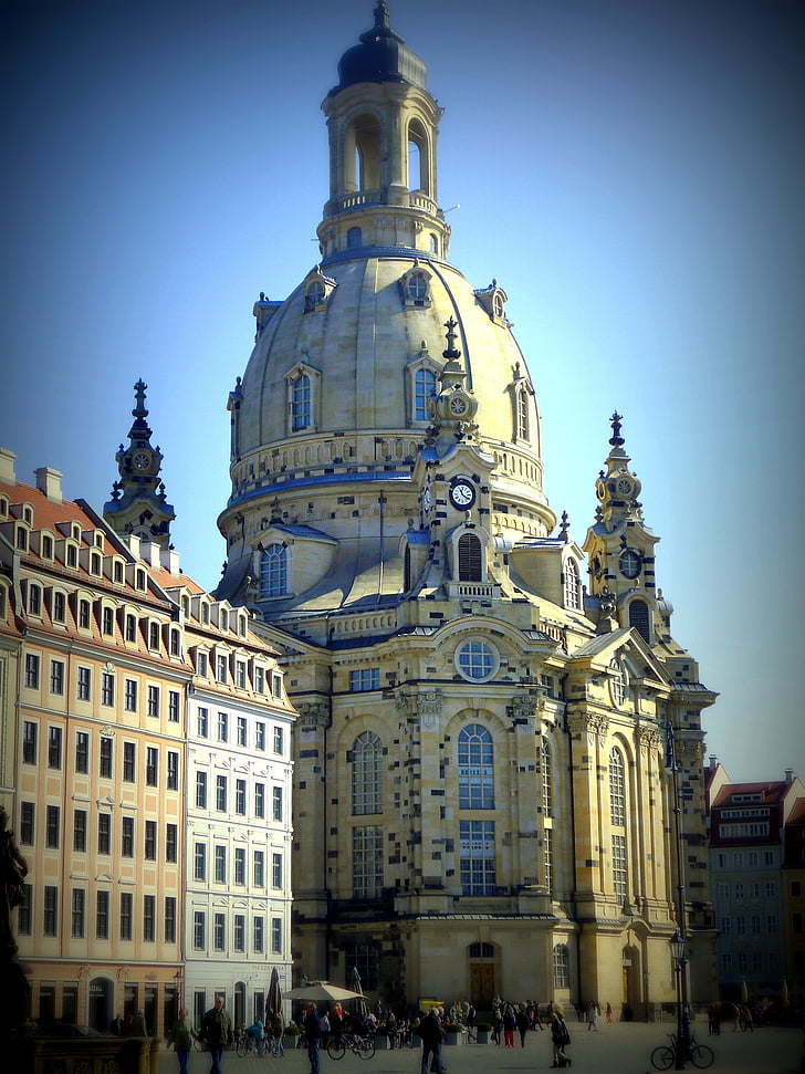 Dresda, Frauenkirche dresden, città, Neumarkt, Germania, architettura, Chiesa