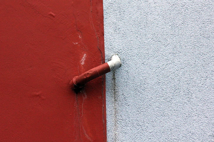 red, white, hauswand, paint