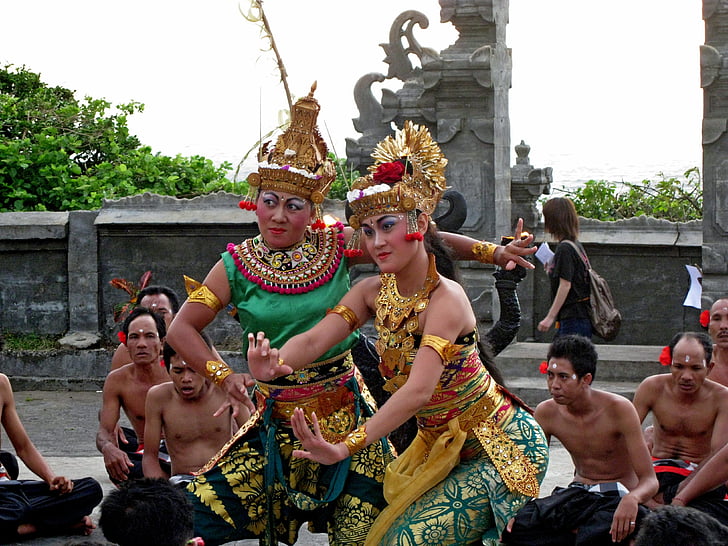 Bali, dans, Indonesien, traditionelle, balinesisk, Festival, ceremoni