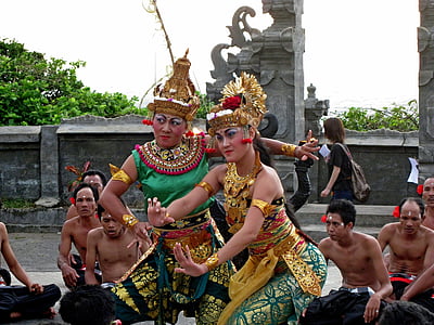 バリ島, ダンス, インドネシア, 伝統的です, バリ, 祭, 式