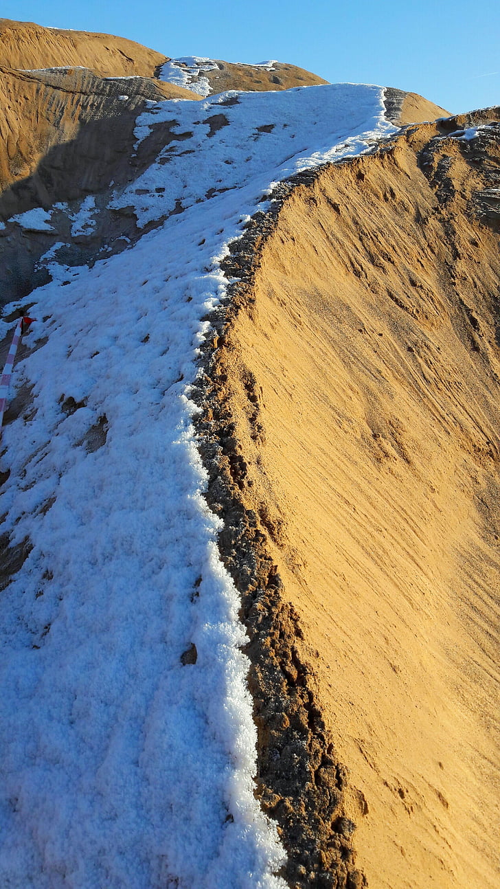dune, neige, sable, dune de sable, dunes de sable, Sandberg, contraste