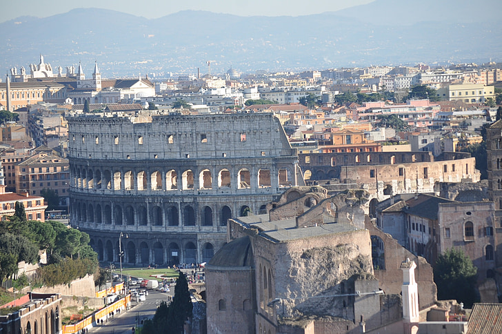 Roma, Coliseu, ruínas, cidade, Roman, Itália, Europa