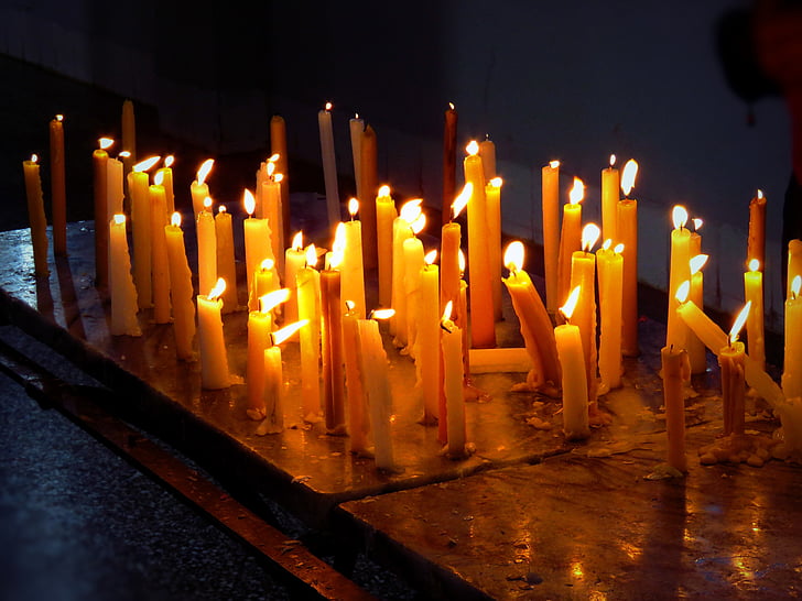 свещи, свещ, светлина, молитва, Църква, храма, християнството