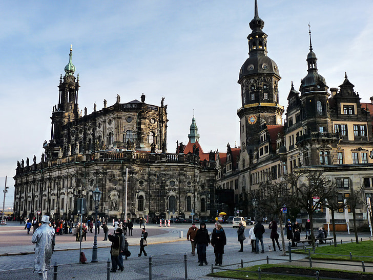 Slotskirken, Tyskland, Dresden, Castle, Theatre square