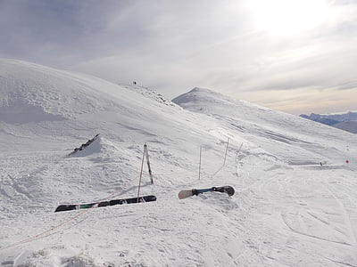 muntanya, neu, Alps, Cimera, cobert de neu, panoràmica, pistes d'esquí