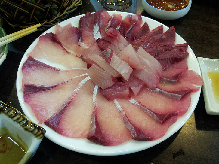 Sashimi, Jizhou, fisk, mat, kjøtt, måltid, gourmet