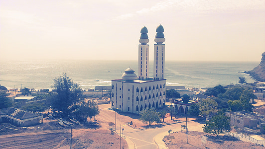 visser moskee, Dakar, Senegal, het platform, gebouw, Landmark, stad