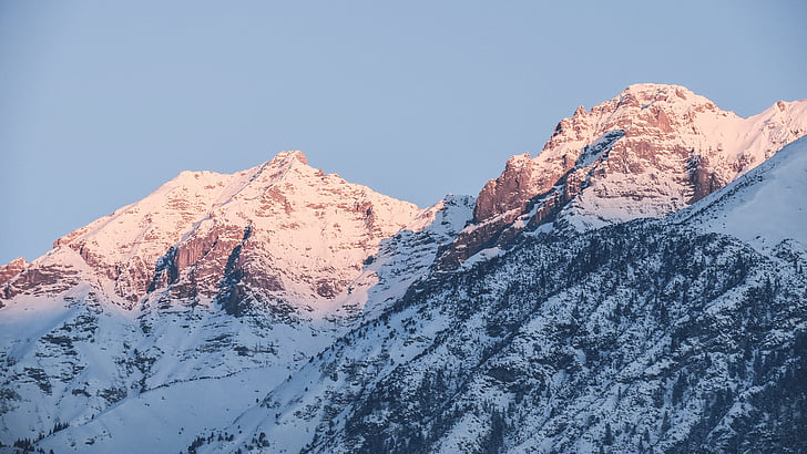 краєвид, Фотографія, Гора, покриті, сніг, взимку, холодні температури