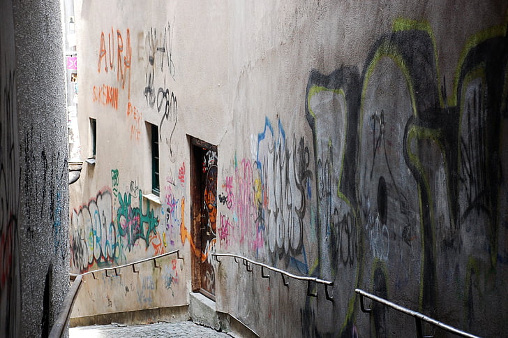Graffiti, coloré, art, artistique, grunge, moderne, peinture