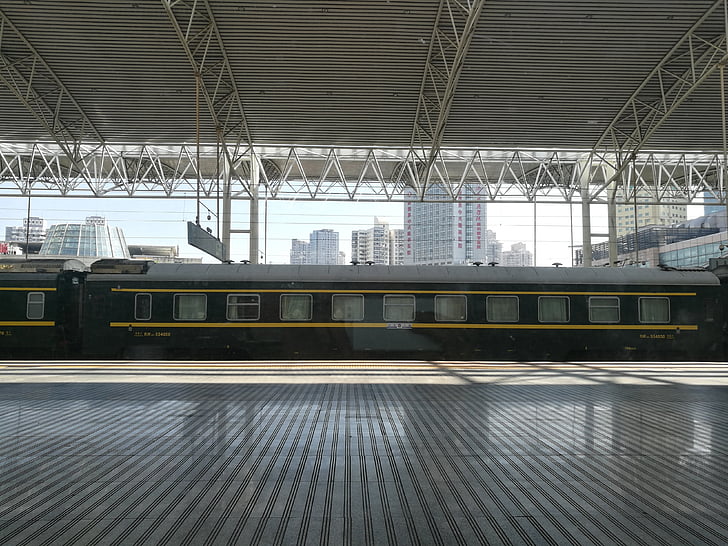 kereta api, platform, abu-abu, Shanghai, Stasiun Kereta
