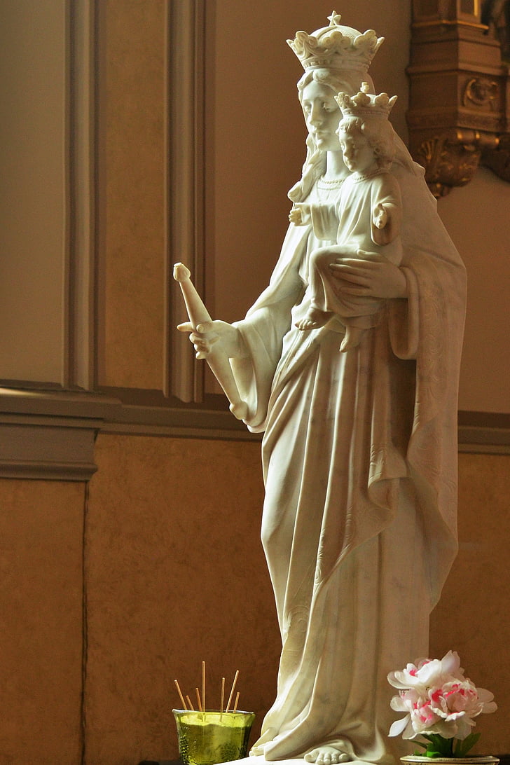 statula, Marija, religinių, religija, krikščionių, skulptūra, Katalikų