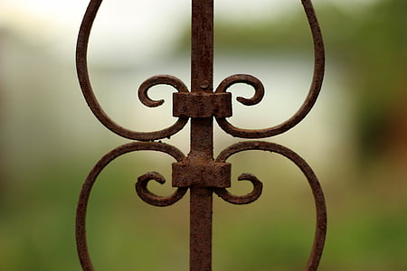 old iron fence, iron, fencing, forged, old, metal, background