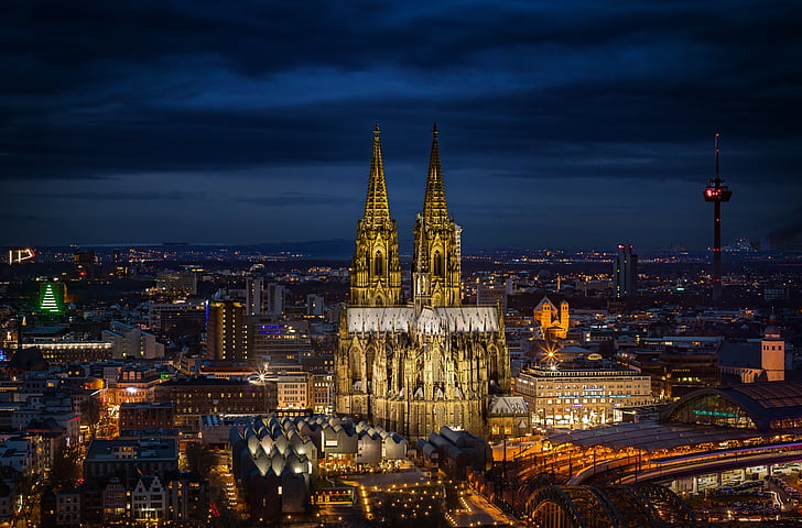 dom, katedrala, Köln, mejnik, cerkev, Ren, Nemčija